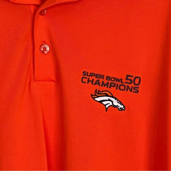 Men’s Denver Broncos Antigua Suoer Bowl 50 Champions Polo Shirt Size 3X - Picture 4 of 11